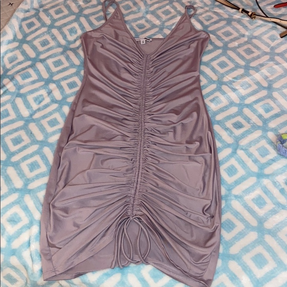 Sexy Gray Ruched fitted dress